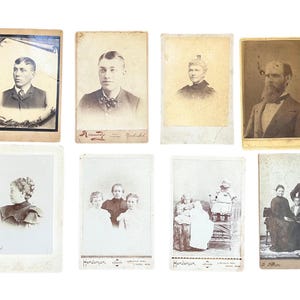 Antique Victorian Studio Portrait Photographs 1800s // Approx 6.5&quot; x 4.25&quot;