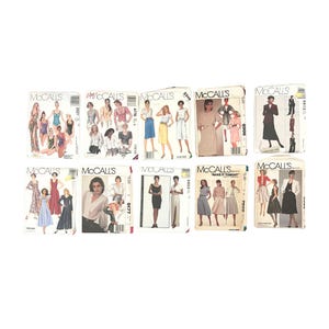 Vintage 1990s Set of 10 UNCUT McCall&#39;s Misses&#39; Patterns 2221 2329 4776 6637 6813 6855 7909 8590 8906 9177 // Größe 16 (38&quot;Büste)