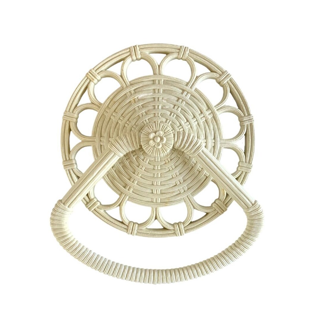 Vintage 1978 Homco Faux Rattan Plastic Hand Towel Holder Rack Etsy