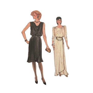 Vintage UNCUT 1986 Vogue Misses&#39; Dress Pattern 9023 // Size 12 (34&quot; Bust)