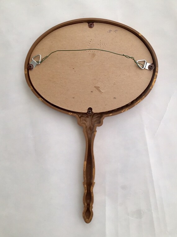 Vintage 1980s Dart Burwood Hand Mirror Wall Hanging