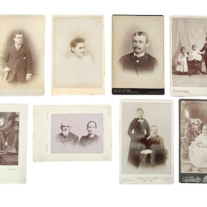 Antique Victorian Studio Portrait Photographs 1800s // Approx 6.5&quot; x 4.25&quot;