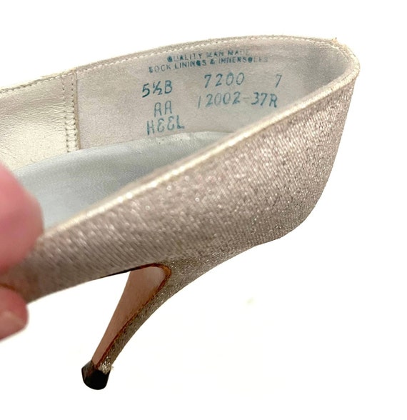 Vintage 1950s 60s QualiCraft Silver Metallic Heel… - image 7