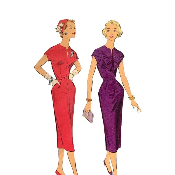 Vintage 1950s 60s Advance Misses' Wiggle Dress Pattern 8556 Size 12 (32" Bust)