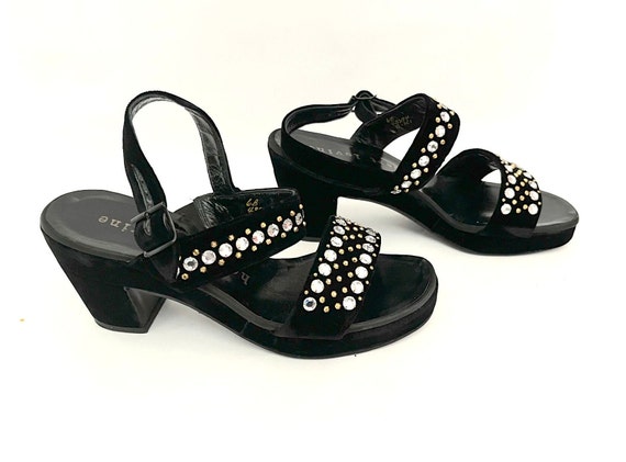 Herbert Levine Black Calf Leather Bos Taurus Stiletto Heel Sandals main image 1