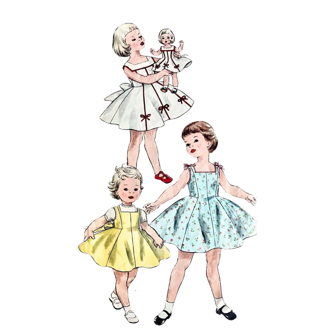 1950s Pattern, Matching Little Girls Party Dress Size & Dolls Dress - Multi-sizes - main image 1
