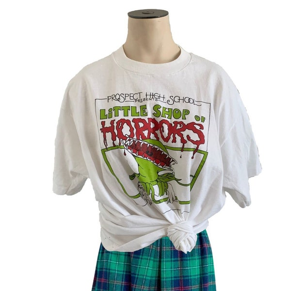 Vintage 1990s Prospect High School "Little 'Shop of Horrors" Theater T-Shirt Screen Stars Best // Men's XL