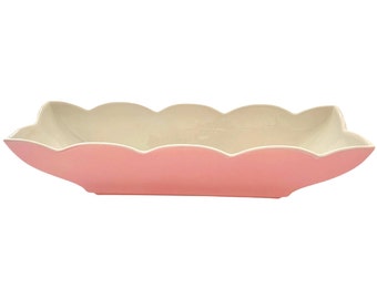 Vintage 1940s 50s Hull Pottery Pink Scalloped Planter 153