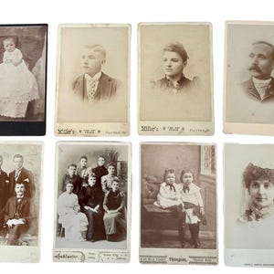 Antique Victorian Studio Portrait Photographs 1800s // Approx 6.5&quot; x 4.25&quot;