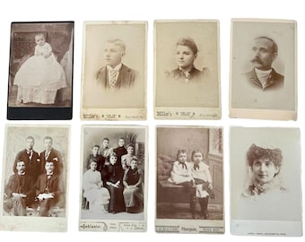 Antique Victorian Studio Portrait Photographs 1800s // Approx 6.5&quot; x 4.25&quot;