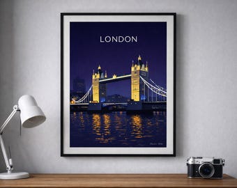 London Minimal Poster | Moderne Stadt Wandkunst | Reise-Druck | Digitaler Download | Anderswo Atelier