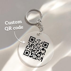 Scannbarer QR Code Social Media Schlüsselbund mit Ihrer Stimme oder Ihrem Textgeschenk für sie
