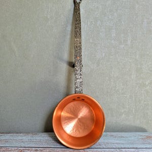 Vintage Villedieu Copper Saucepan - French Hand Hammered - Normandy - Iron Handle - 20.5”