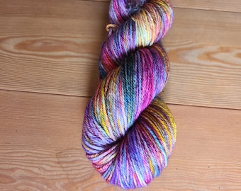 Hand-Dyed Superwash Merino DK Yarn: Glass Garden Variegated Wool