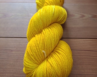 Hand-Dyed Superwash Merino Wool Yarn: Mustard Flower Worsted Weight