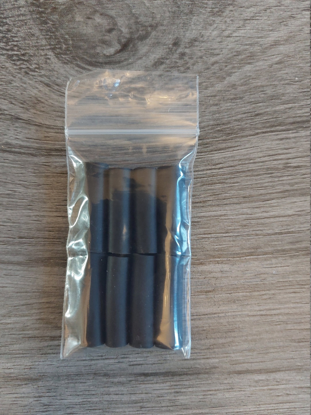 8 Black Plastic Shoelace Aglets Tips With Heat Shrink Action. Perfect