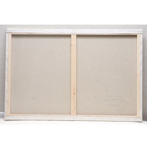 May include: The back of a canvas painting with a wooden frame. The painting is signed "Art work by J. Pawlowski" and dated "2017".