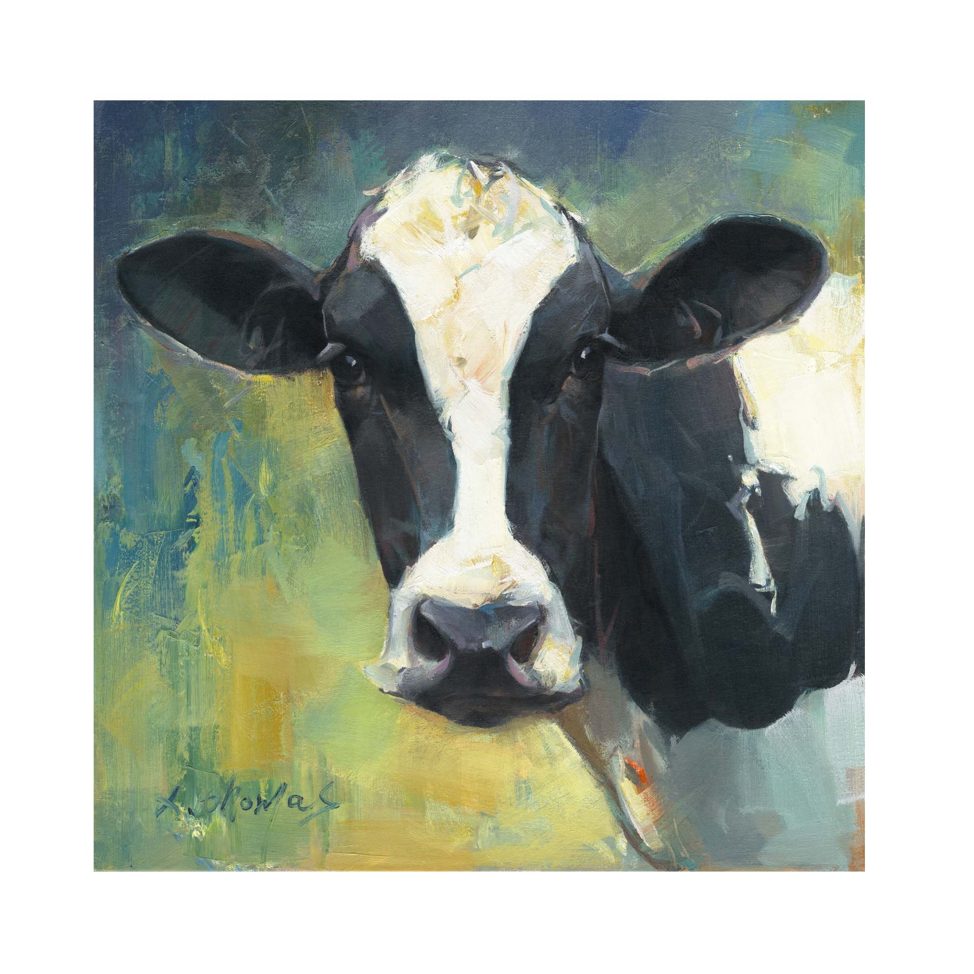 Large Original Black and White Cow Painting Farm Animal Oil Etsy