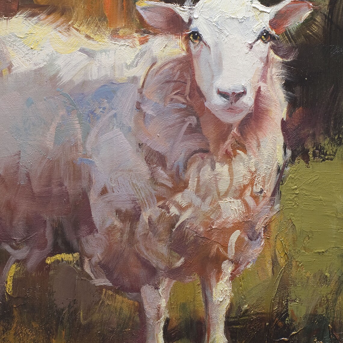 Large Original Oil Painting Sheep Portrait by X.thomas - Etsy