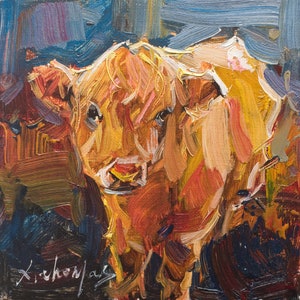 Original oil painting on Canvas ，hen ornament, duck, sheep painting, pig decor, cow, horses painting, dog, donkey ornament,Home Painting
