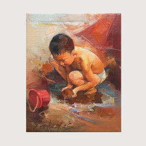 Beach Boy original oil painting on canvas，8x10&quot;