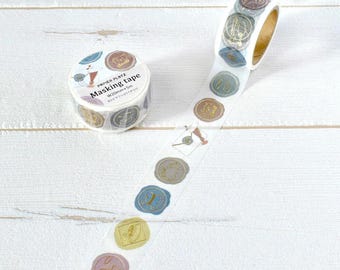 Papier Platz x Tobimatsu Shoichiro “Sealing Stamps” Gold Foil 20mm Washi Tape Roll