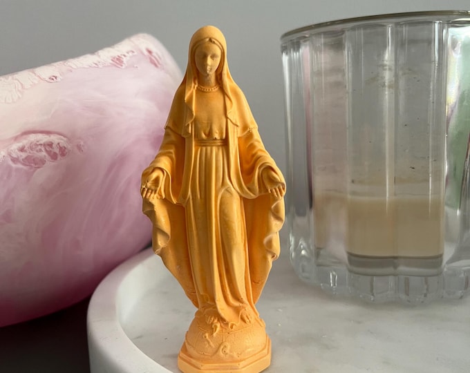 Handmade Modern Mary Figurine - Holy Flame Decor