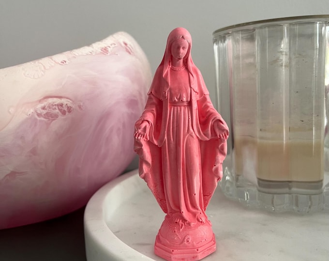Handmade Modern Mary Figurine - Scarlet Spiritual Decor