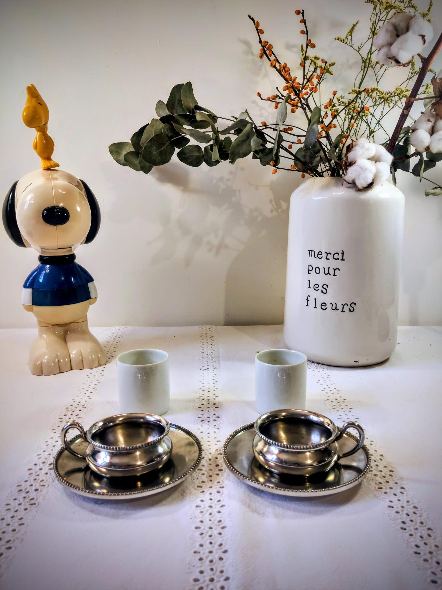 Coupe Décorative En étain - Anse Tête De Sanglier - Les Étains Du Manoir De Paris - Vintage