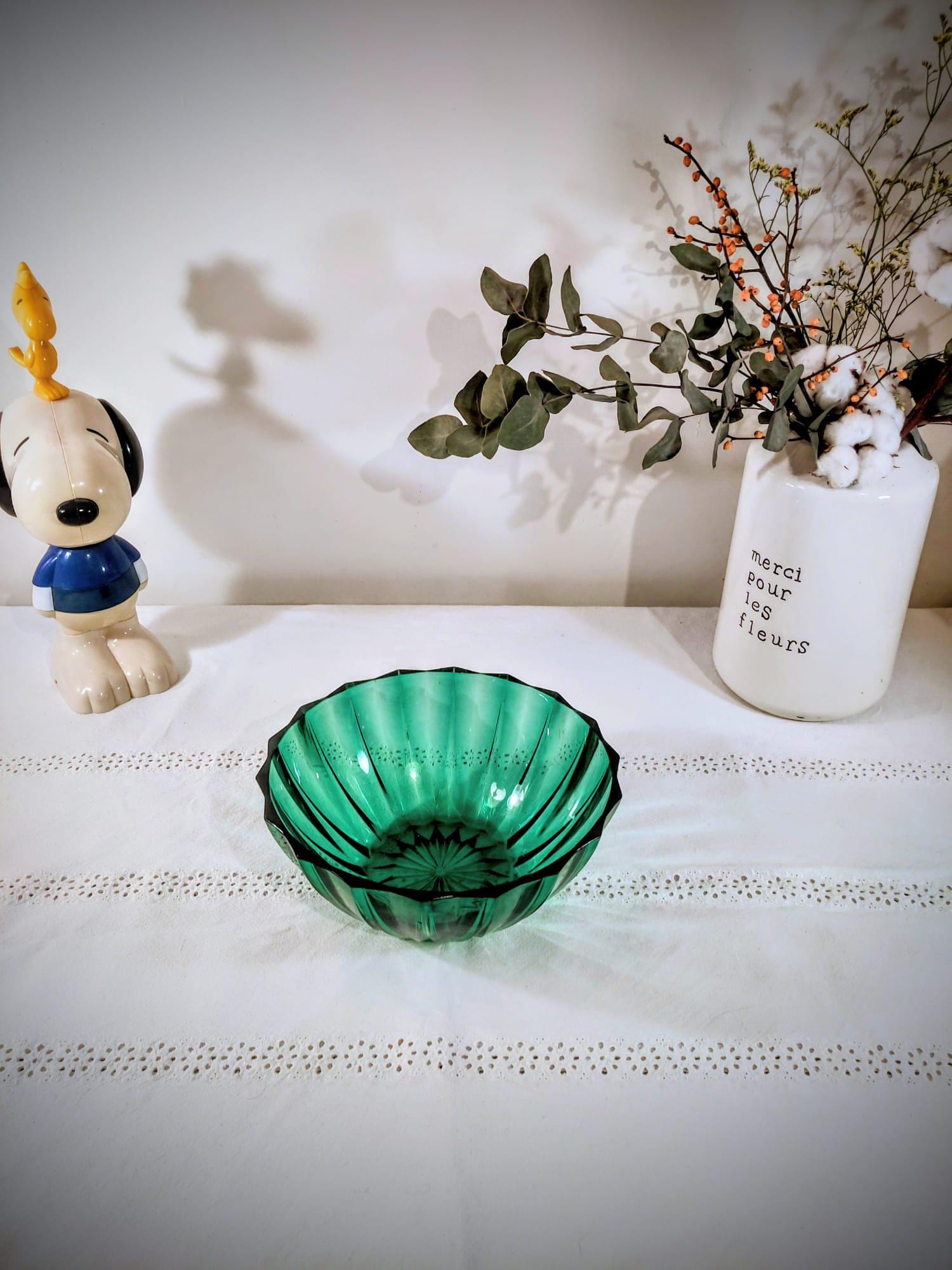 Lot Saladier et 6 Bols Arcopal Luminarc Neuve en verre coloré aux couleur d'été Floral,Végétal
