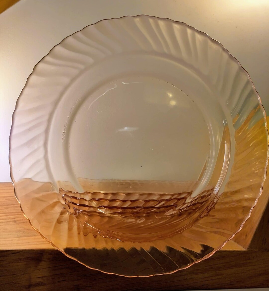 Set of 6 Vintage Arcoroc Rosaline Plates – Ø22.5 Cm – 1970s Soup Plates ...