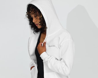 Sweat à capuche zippé ANARCRIS — Molleton épais unisexe | Streetwear de luxe minimaliste