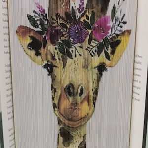 Fore Edge photo strip book PATTERN, INK SAVER, Giraffe, 300 pgs, 21.2 cm. 8 3/8&quot; tall. book folding, folded book,  gift, book art