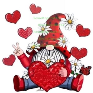 Fore Edge photo strip book PATTERN, INK SAVER, Gnome Valentine, 355 pgs,  8.8&quot; tall. book folding, folded book, Valentine