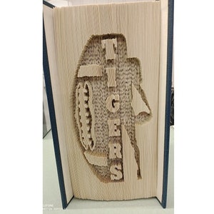 Book Folding pattern, Sports Folded book pattern, Book art pattern, Tiger football pattern  455 pg. 23 cm.