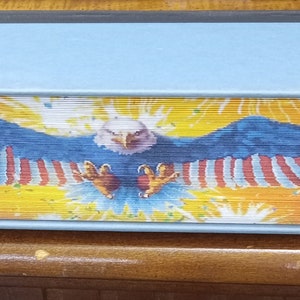 Fore Edge photo strip book PATTERN, INK SAVER, Horizontal Eagle 191 pgs, 23 cm. book folding, folded book, Patriotic