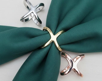 Minimalistische X-sjaalring, gekruiste sjaaldia, geometrische zijden sjaalclip in goud zilver roségoud, moderne sjaalsieraden, cadeau voor haar