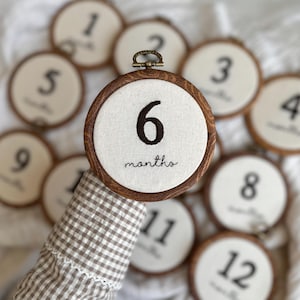 赤ちゃんの成長記録刺繍パターン｜1～12ヶ月用フープテンプレート（PDFパターン）