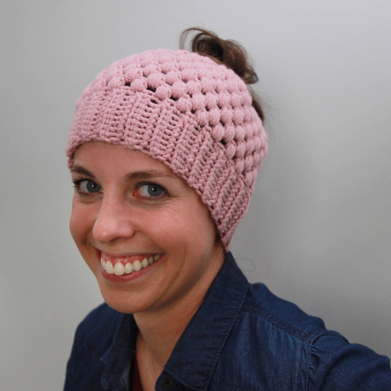 Ready To Ship Messy Bun Beanie Top Knot Hat Ponytail Hat Etsy