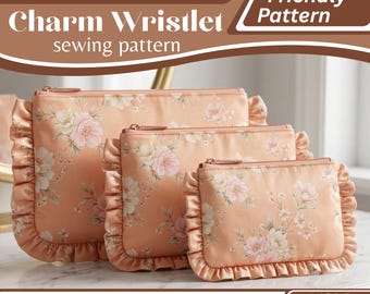 Zipper Pouch Sewing Pattern PDF | Edc Phone Ebook Reader Makeup Bag | Beginner DIY Sewing Pattern A0 A4 US Letter