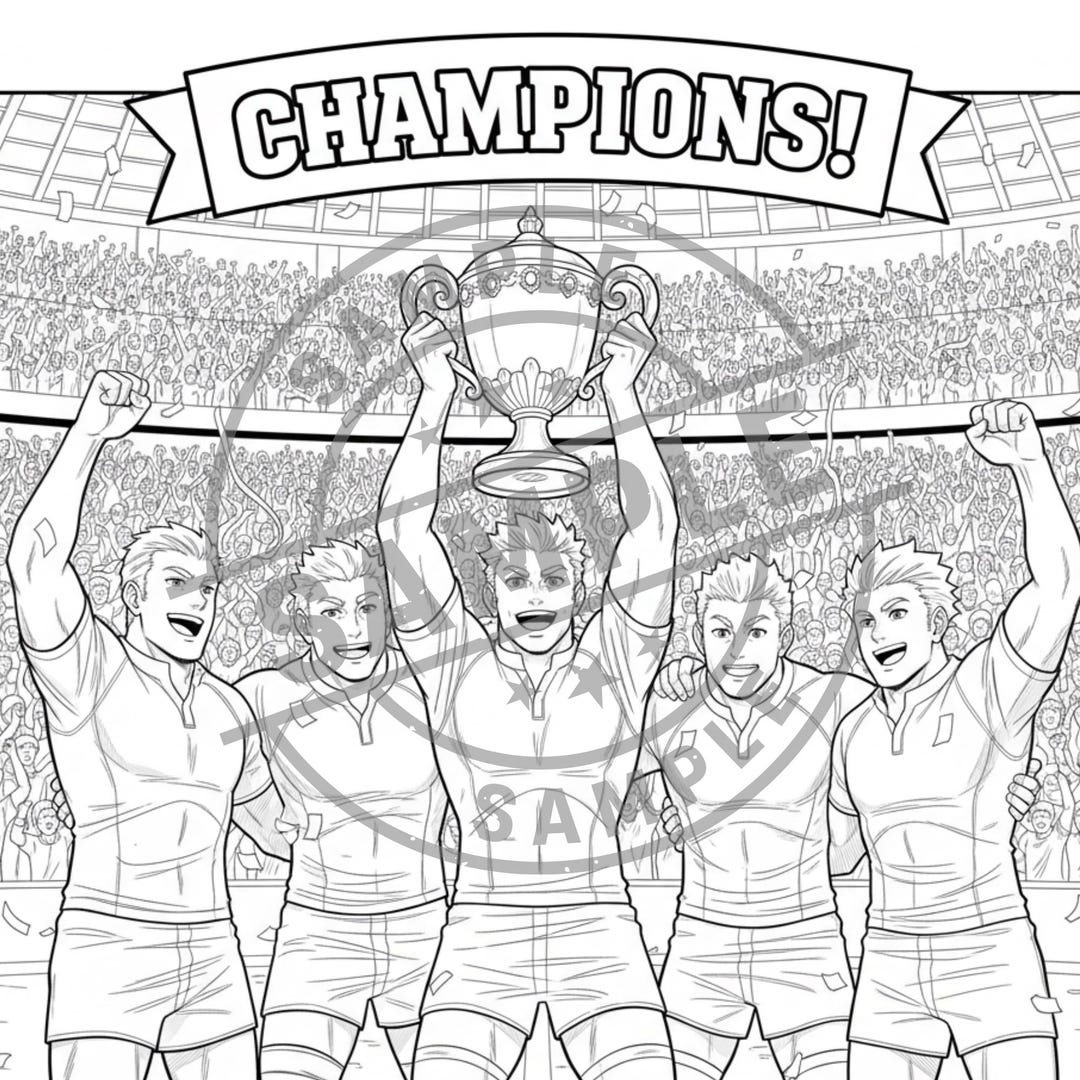 Super Rugby Coloring In Rugby Union Anime Colouring Sheets - Etsy