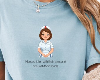 Healing Hands Nurse T-shirt | Nurse Tee, Medical Care Design