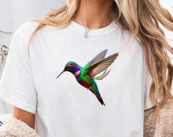 Colorful Hummingbird T-shirt | Vibrant Hummingbird Illustration