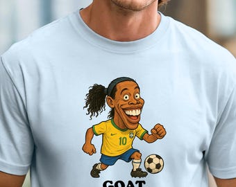Ronaldinho Soccer GOAT T-shirt | Football Legend Graphic Tee