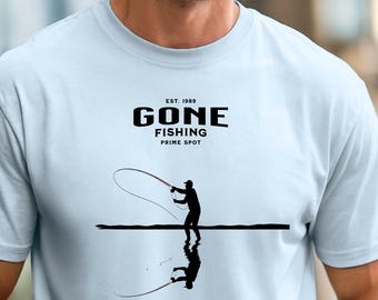 Gone Fishing T-shirt | Fishing Graphic Tee, Vintage Angler Design