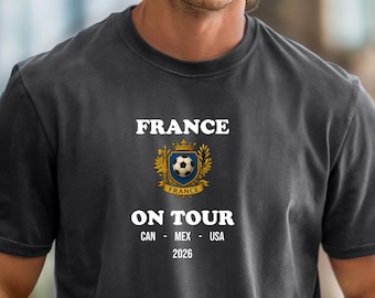 France World Cup Soccer T-Shirt | Garment-Dyed Cotton, Relaxed Fit