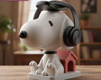 Soporte para auriculares con forma de cachorro juguetón STL / Organizador de escritorio para perros / Soporte para auriculares / (Descarga digital)