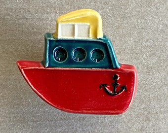 Handmade to order ceramic boat furniture knob/pull