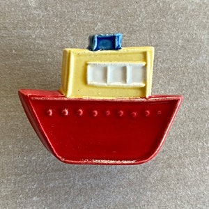 Handmade to order ceramic boat furniture knob/pull