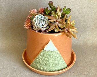 Handmade to order ceramic mountain planter